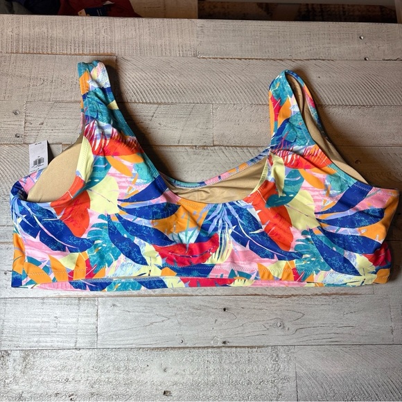Old Navy Women’s Scoop Bikini Swim Top Orange Blue Size 4X NWT! - Picture 14 of 15